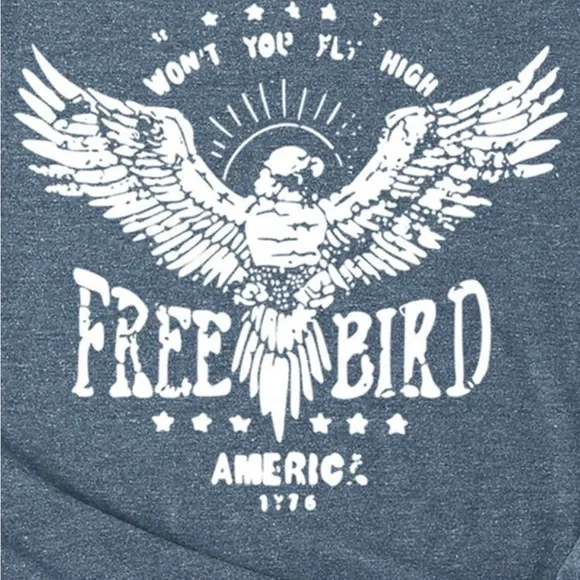 Free Bird Graphic T-Shirt - Gray - Picture 2 of 2